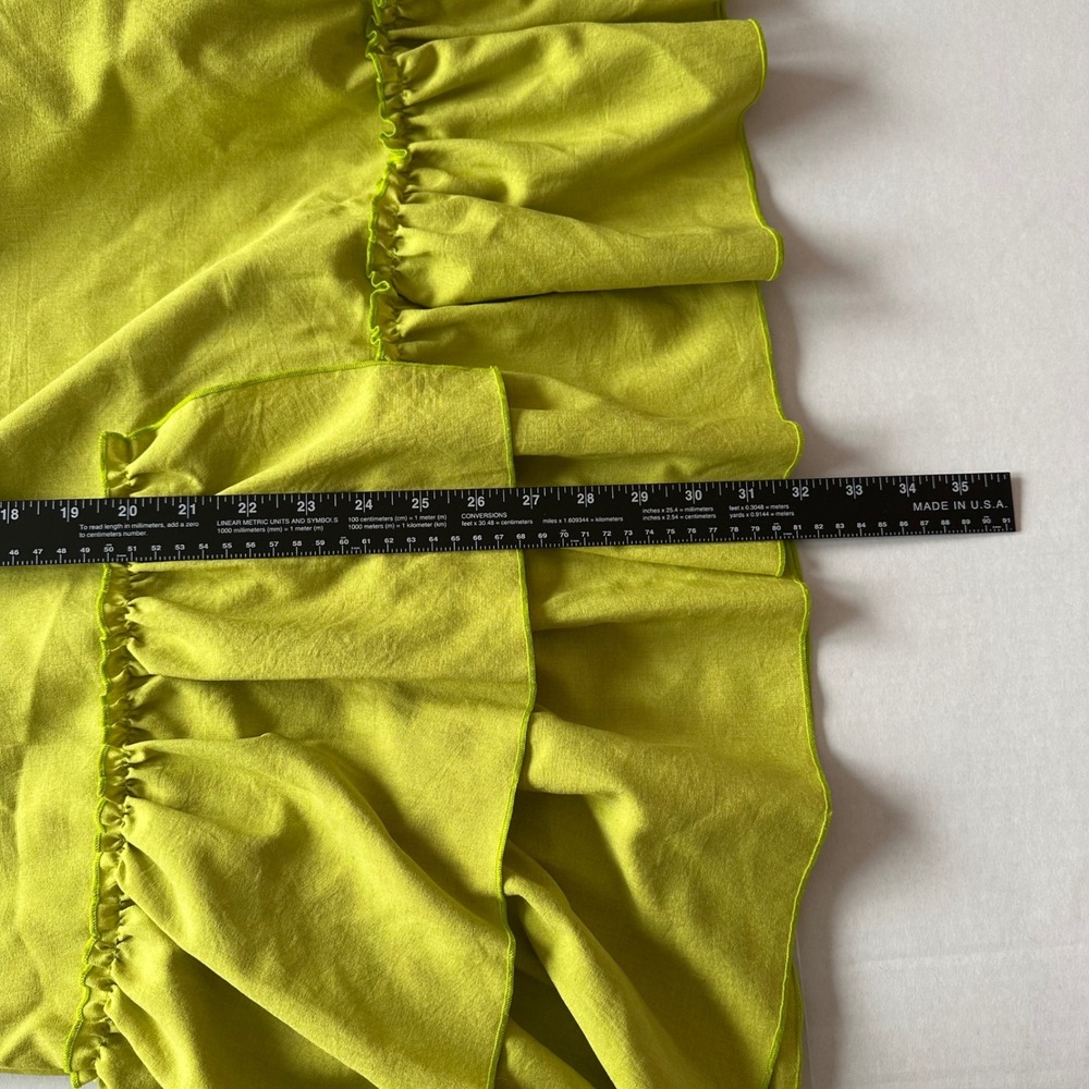 La Perla Lime Green Ruffle Flutter Sleeve Mini Shift Dress Size 38 IT 2 US - Picture 5 of 6